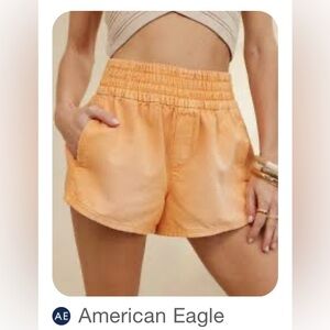 Aerie Babewatch High Waisted Pull On Short in Orange